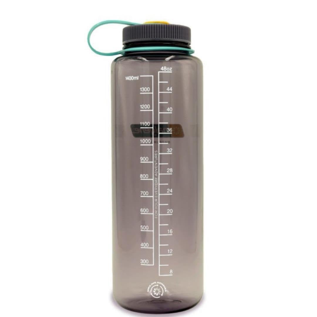 Nalgene Sustain Tritan BPA-Free Water Bottle Made with Material Derived from 50% Plastic Waste, 48 OZ, Wide Mouth, Aubergine-2
