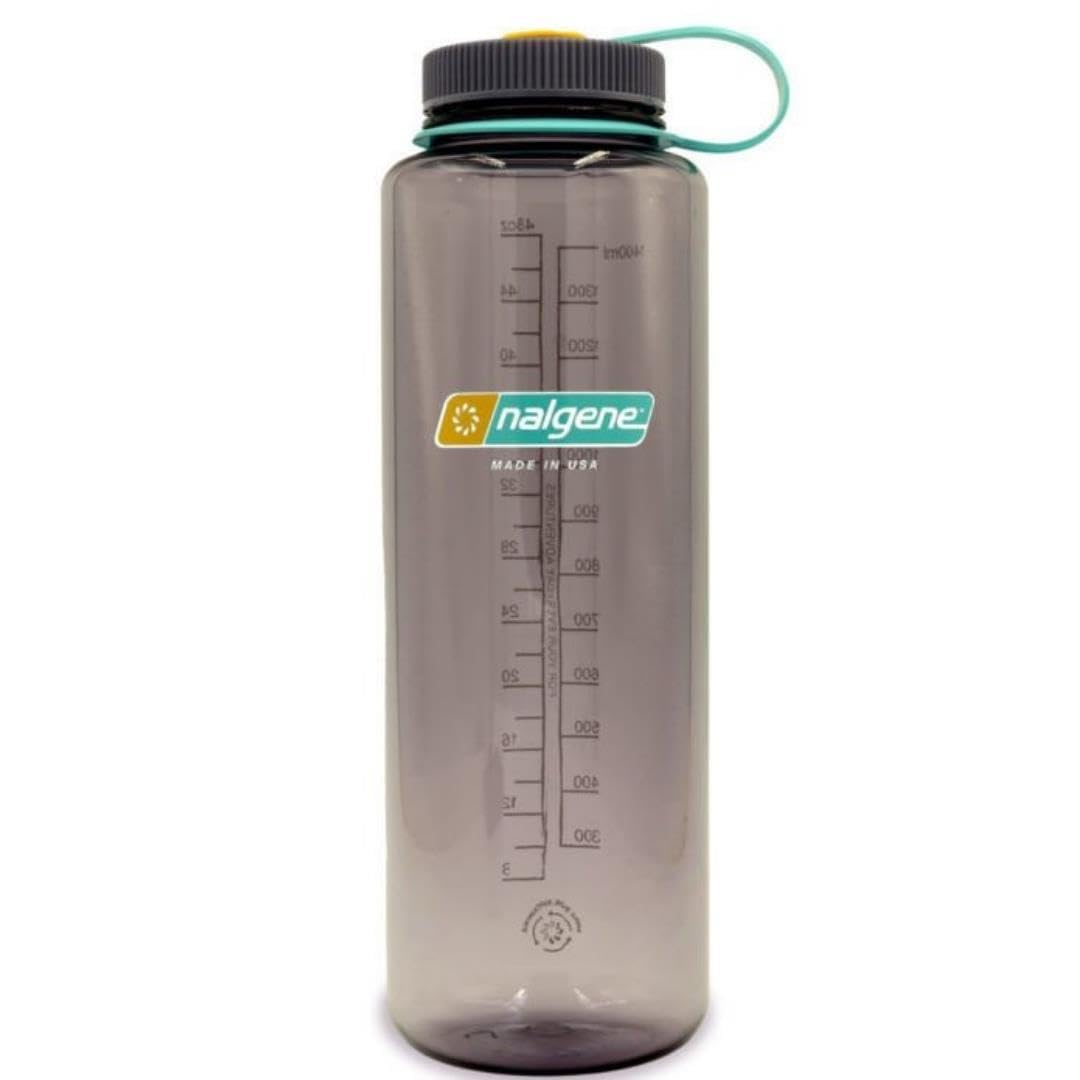 Nalgene Sustain Tritan BPA-Free Water Bottle Made with Material Derived from 50% Plastic Waste, 48 OZ, Wide Mouth, Aubergine-1