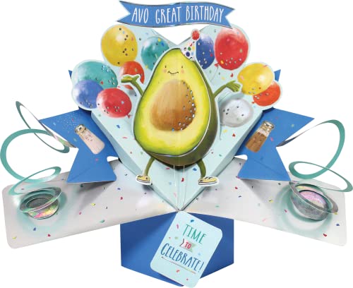 Avo Great Birthday Avocado Pop-Up Greeting Card Second Nature 3D Pop Up Cards