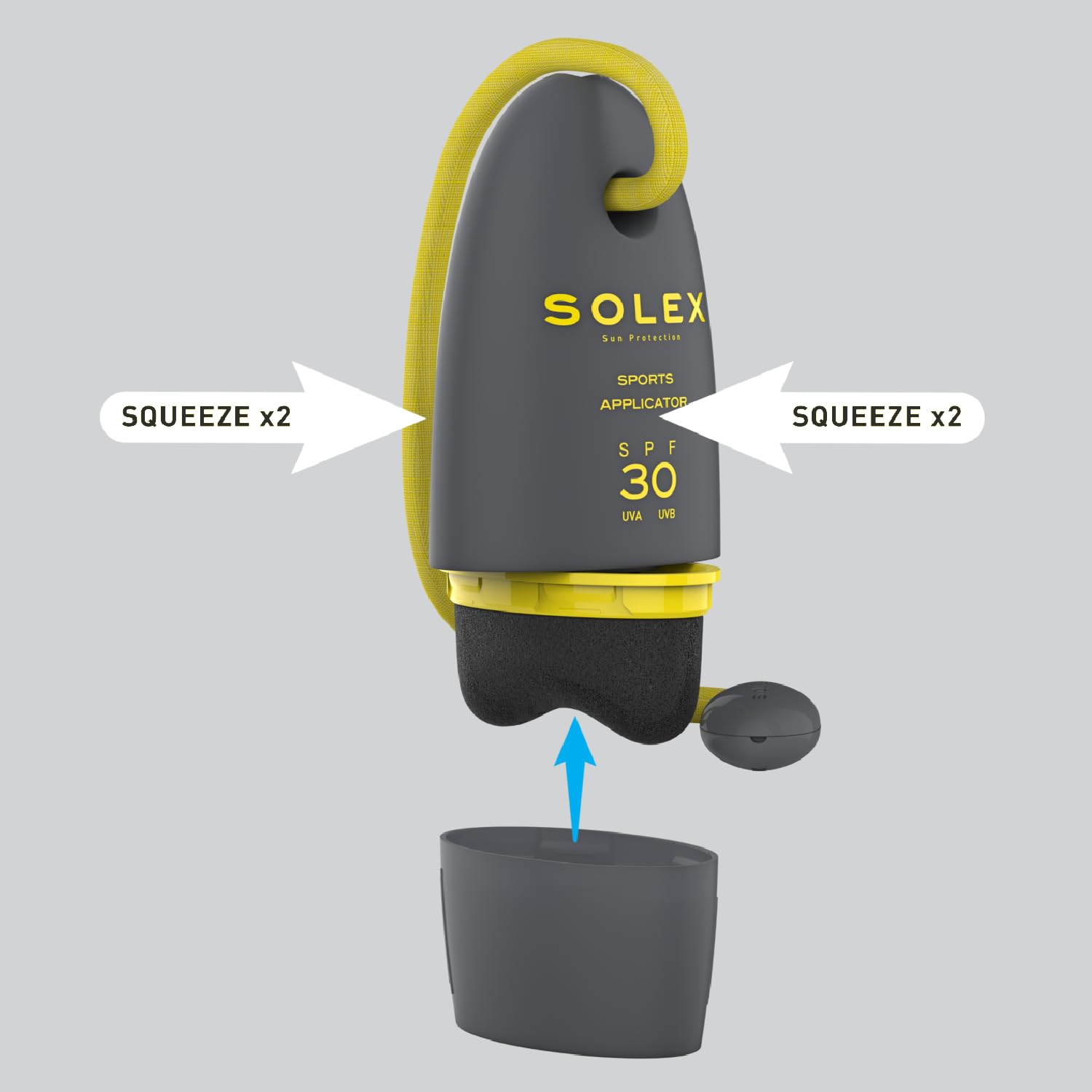 Solex Sports Sun Cream SPF 30 for Outdoor Sports, Golf, Tennis, Cricket - Easy Application Body and Face Sunscreen - Suncream Factor 30 with Shea Butter - Sunblock with Applicator, Mirror & Carabiner-6