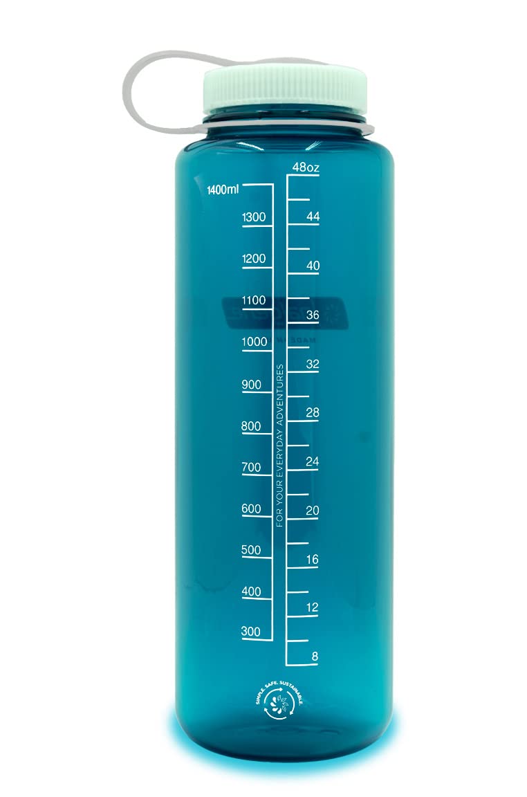 Nalgene Sustain Tritan BPA-Free Water Bottle Made with Material Derived from 50% Plastic Waste, 48 OZ, Wide Mouth, Trout-2