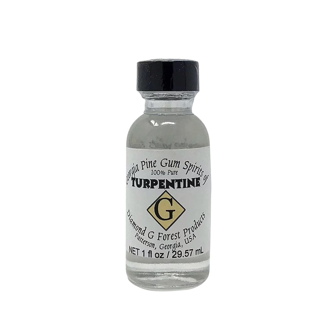 Bottle of Diamond G Forest 100% Pure Gum Spirits of Turpentine 1 oz