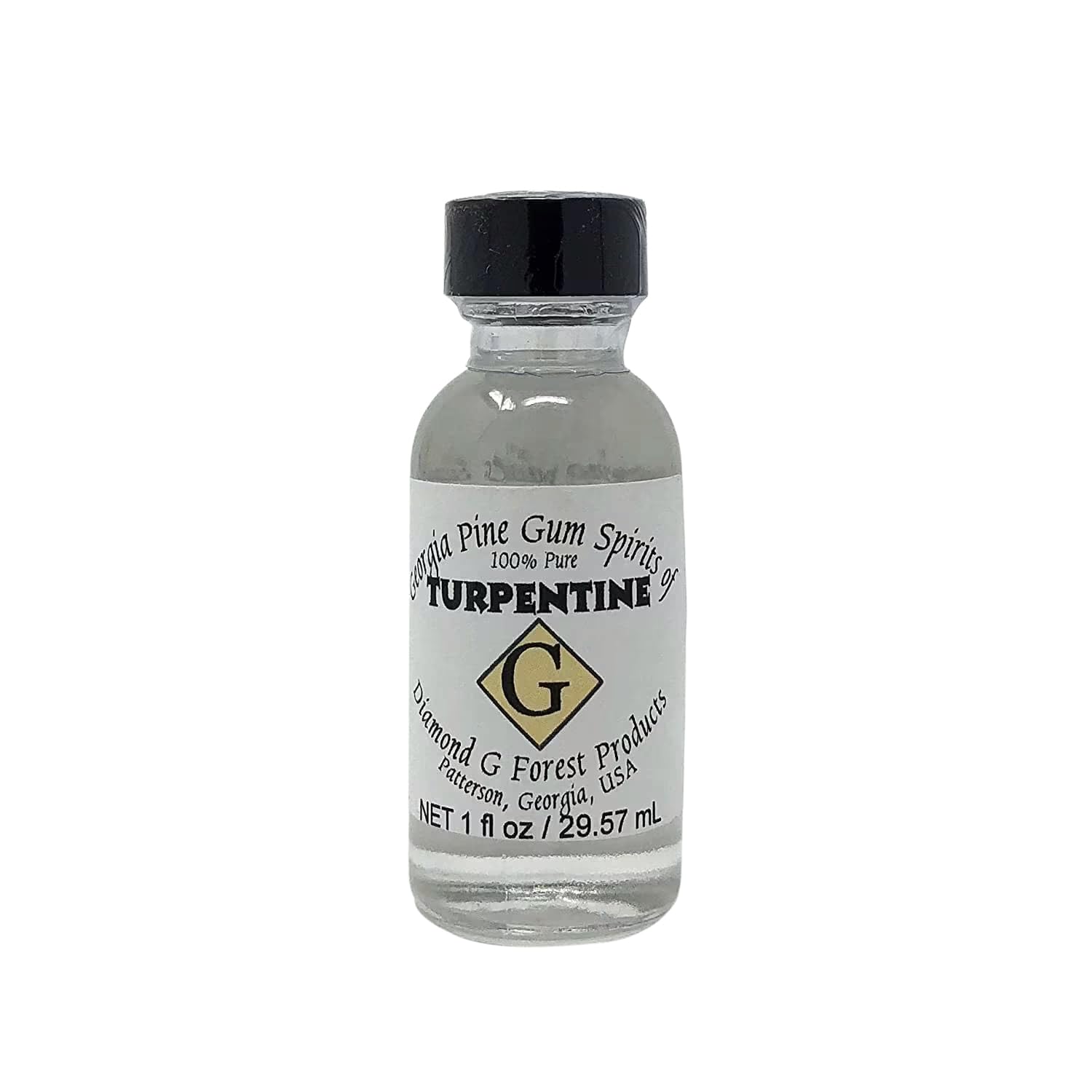 Bottle of Diamond G Forest 100% Pure Gum Spirits of Turpentine 1 oz