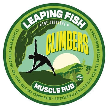 LEAPING FISH Climber's Muscle Rub - Essential Oil Recovery Balm - Massage Salve for Sore Muscles - Fast-Absorbing Post-Workout Moisturiser - 60g Tin-1
