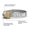 Silva Head Torch Battery Powered - Terra Scout X - 300 Lumen - LED Headlight Made of Hemp & Recycled Plastics - Adult and Kids Head Torch - Water Resistant - Battery Indicator-3