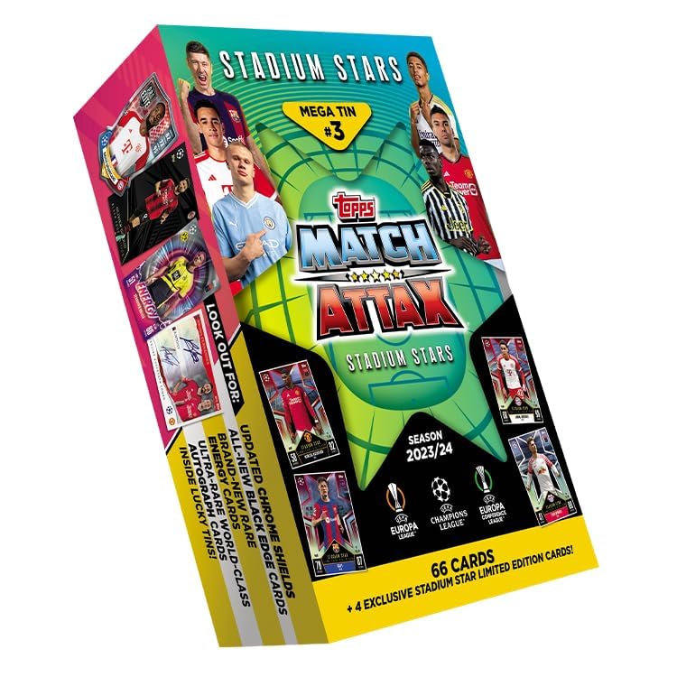Topps Match Attax 23/24 - Mega Tin 3 - contains 66 Match Attax cards plus 4 exclusive Stadium Stars Limited Edition cards-2