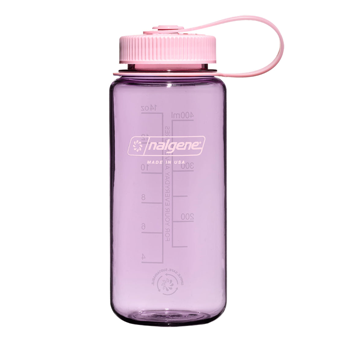 Nalgene Sustain Tritan BPA-Free Water Bottle Made with Material Derived from 50% Plastic Waste, 16 OZ, Wide Mouth, Cherry Blossom-1