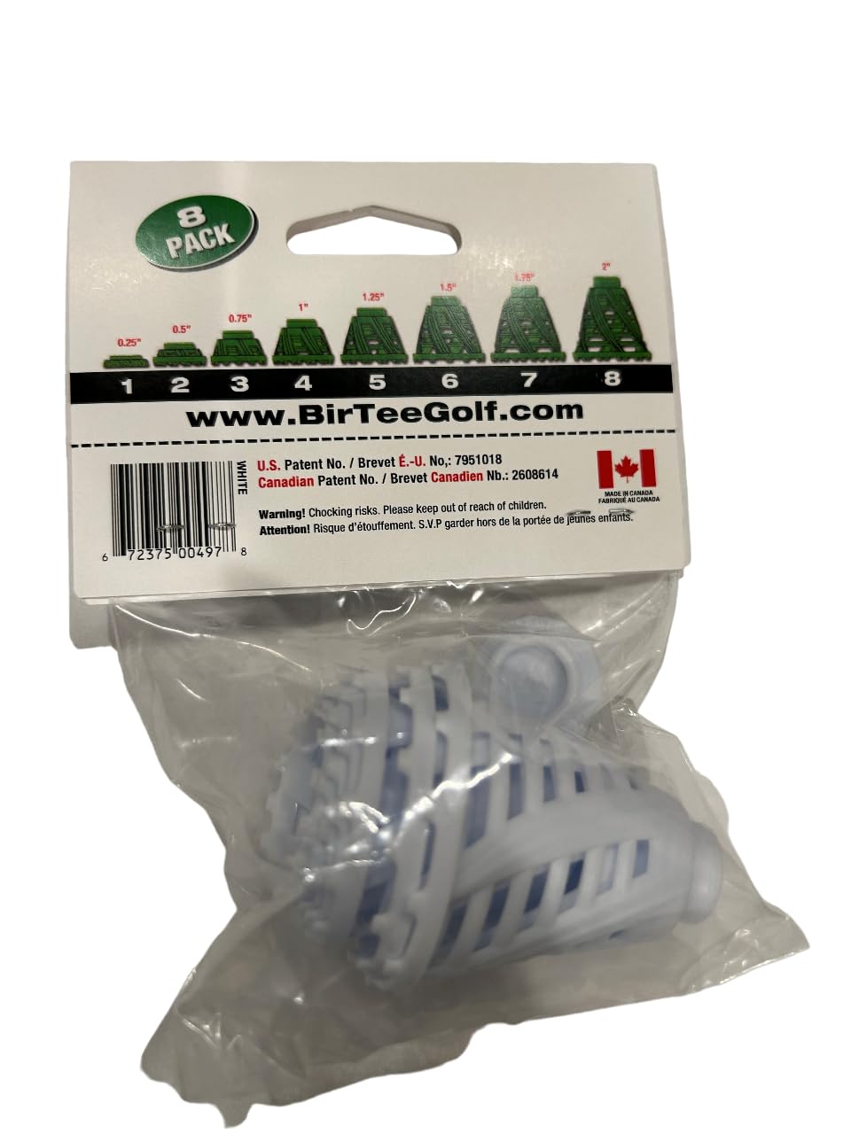 BirTee Golf Tees - PRO Speed Plus with Flexibility & Durability - 8 Pack. Indoor Golf Tees/Golf Simulator Tees/Winter Plastic Golf Tees (White)-2