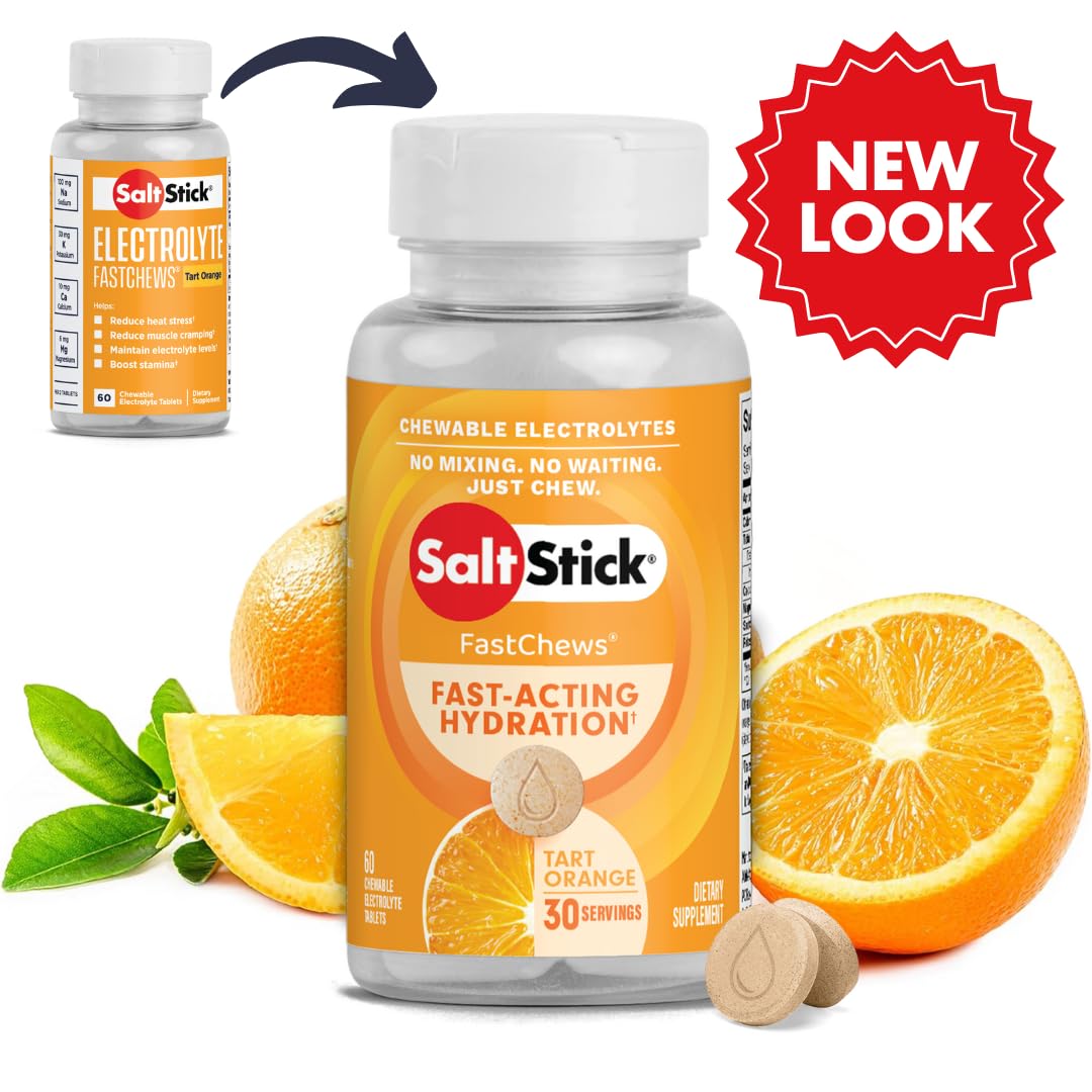 SaltStick FastChews Electrolytes - 60 Chewable Electrolyte Tablets - Salt Tablets for Running, Fast Hydration, Leg Cramps Relief, Sports Recovery Vegan, Gluten Free (Orange)-7