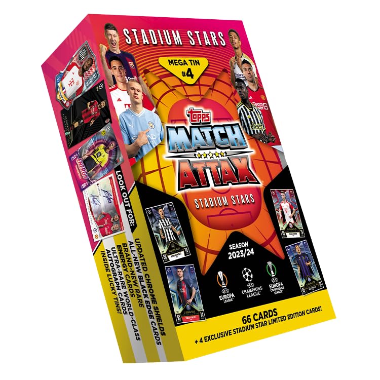 Topps Match Attax 23/24 - Mega Tin 4 - contains 66 Match Attax cards plus 4 exclusive Stadium Stars LE cards-1