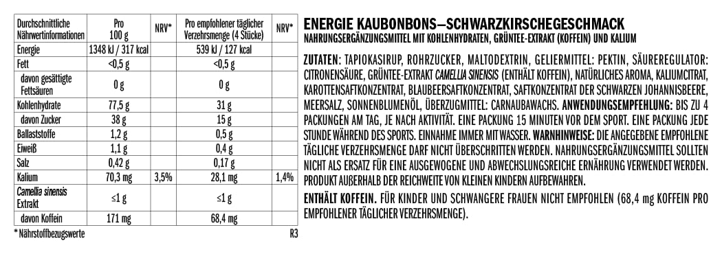 Clif Bar Shot Bloks 60g Caffeine Black Cherry 6 Chews (3 Pack)-3