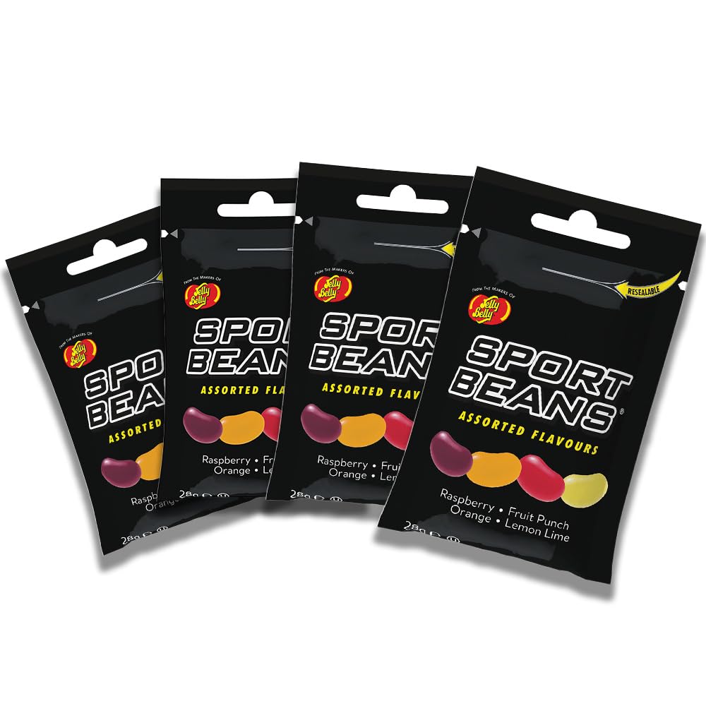 Sport Beans Assorted Flavours Jelly Sweets, 25g Bags, Pack of 4 (Raspberry, Fruit Punch, Orange, Lemon Lime)-1