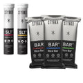 STYRKR Sample Taster Bundle - 3 x BAR 50 Rice Bars, 2 x Tubes of SLT Hypnotic Electrolyte Tablets (1 x 1000mg, 1 x 50mg) For Cycling & Running.-1