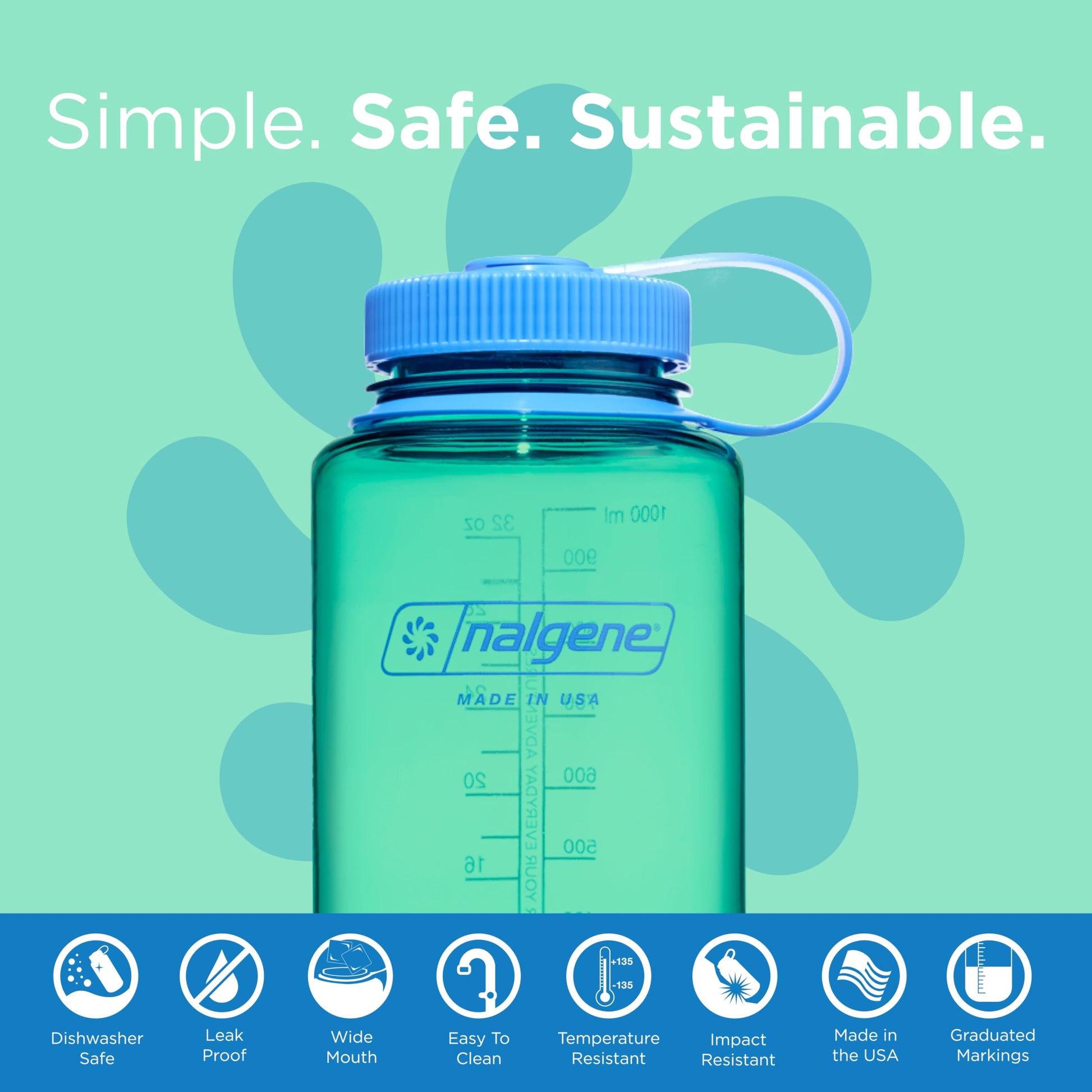 Nalgene Water Bottle 'WH Sustain' - 1 L Pastel Green-2