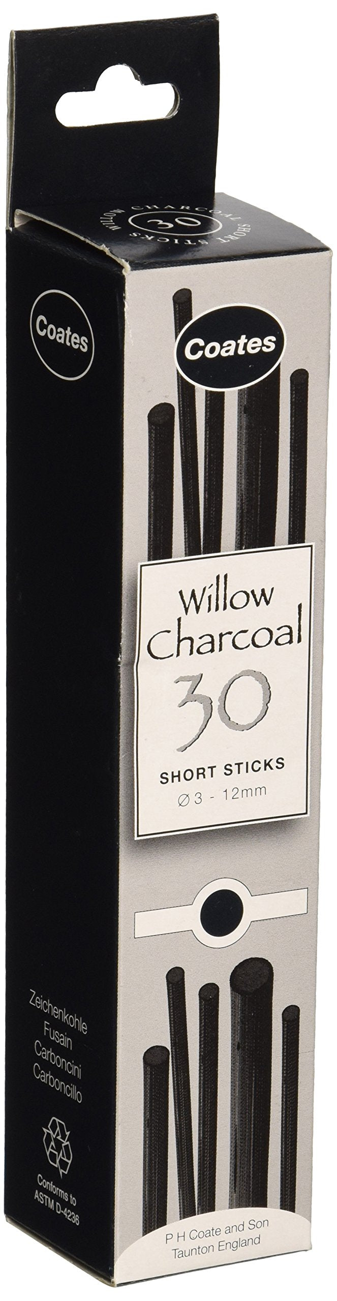 Coates Willow Charcoal Assorted 30 Pieces-1