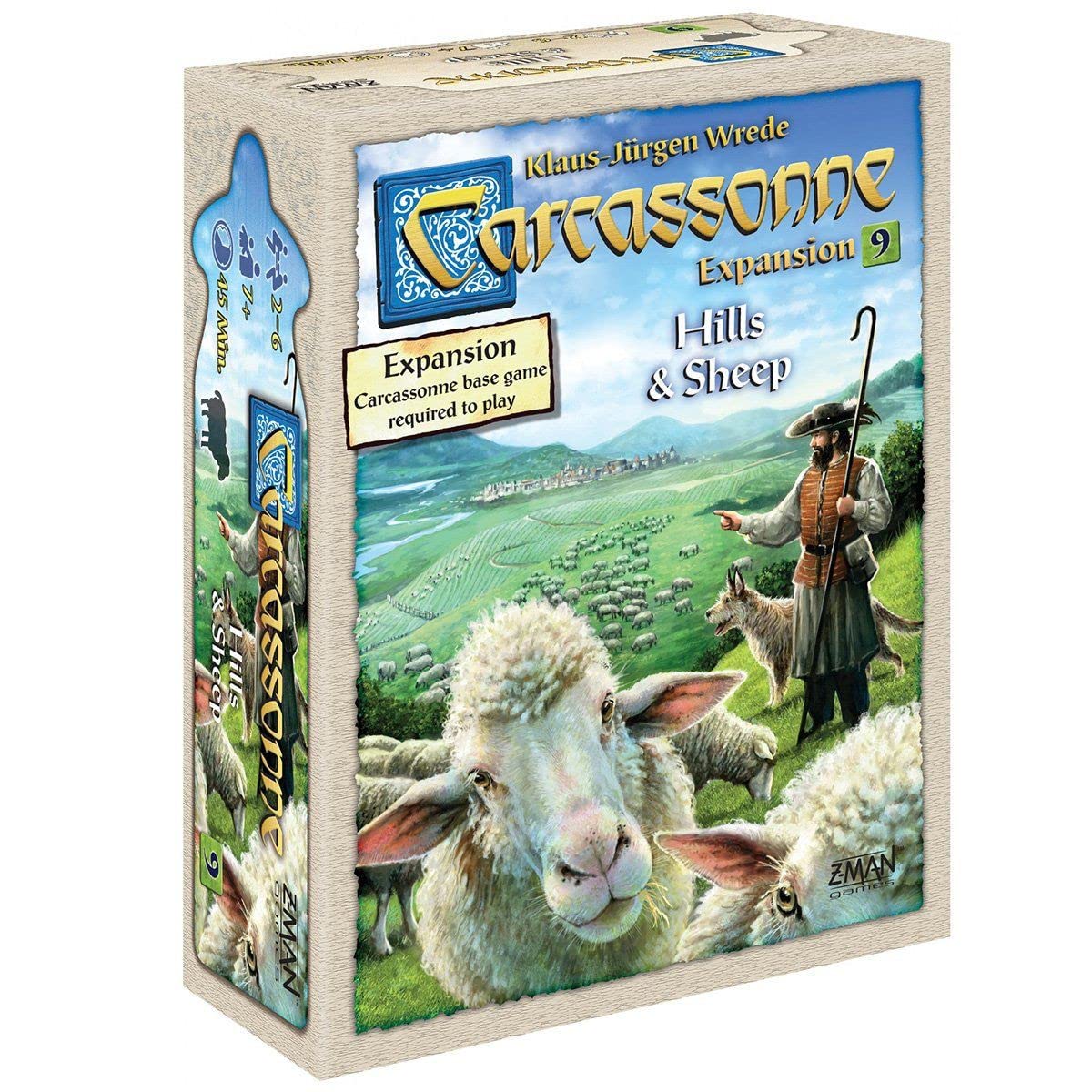 Z-Man Games | Carcassonne Hills & Sheeps | Board Game EXPANSION 9 | Ages 7 and up | 2-6 Players | 45 Minutes Playing Time-1