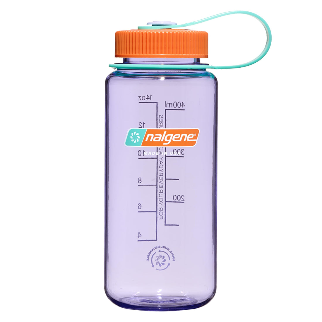 Nalgene Sustain Tritan BPA-Free Water Bottle Made with Material Derived From 50% Plastic Waste, 16 OZ, Wide Mouth, Amethyst-1
