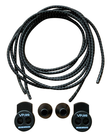 VPoint Leisure No Tie Elastic Laces - 1 Pair, Reflective For Extra Safety. Perfect For Triathlon, Running, Walking, Hiking and Other Sports (Black)-1