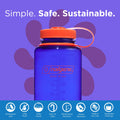 Nalgene Water Bottle - Lightweight Sustain Tritan BPA-Free Shatterproof Bottle for Backpacking, Hiking, Gym, 32 OZ, Wide Mouth, Periwinkle-2