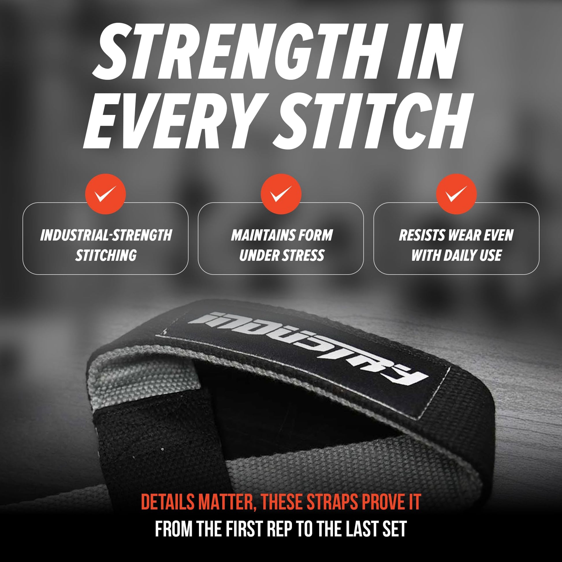 Industry Pro Dual-Ply Lifting Straps | Heavy-Duty Cotton Canvas | Reinforced Stitching | 500kg Load Capacity | 24" & 27.5" Lengths | Anti-Fray Edges | Sold as Pairs (Black, 27.5")-5