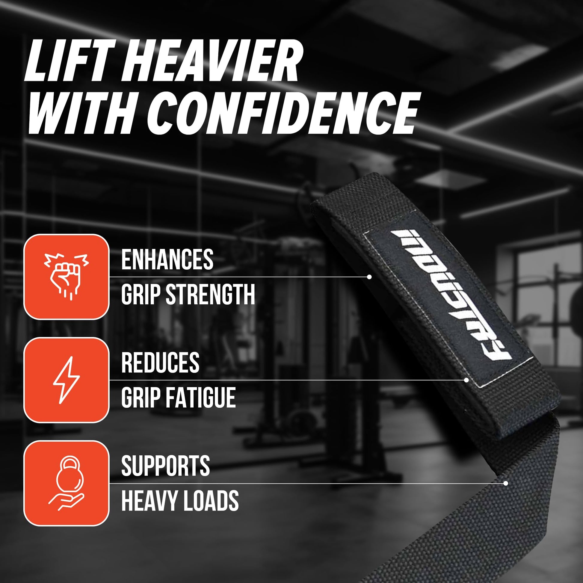 Industry Classic 24" Lifting Straps - Heavy-Duty Lifting Straps - Neoprene-Padded Weightlifting Wrist Wraps - Fray-Resistant Gym Straps, Powerlifting Grips (Black/Neon Orange)-3