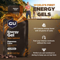 GU Energy Gel Espresso Love, GU Naturally Flavored Sports Gel with Caffeinated On-The-Go, Energy Gels 24 Pack Espresso Love Flavour for Cycling and Marathon, Sports Nutrition with Electrolytes-2