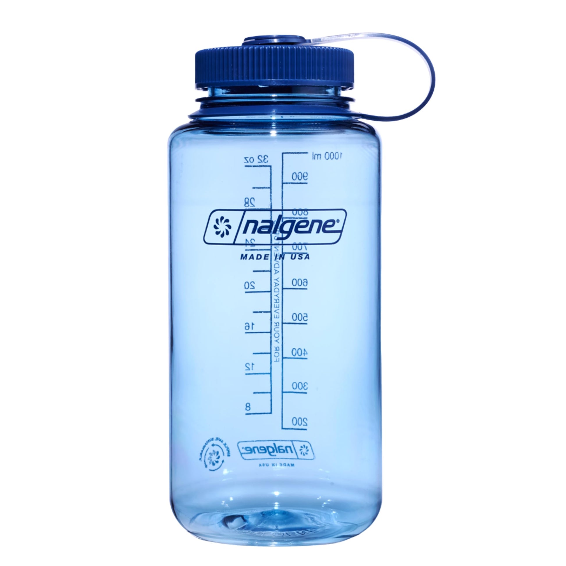 Nalgene Water Bottle - Lightweight Sustain Tritan BPA-Free Shatterproof Bottle for Backpacking, Hiking, Gym, 32 OZ, Wide Mouth, Baby Blue-1
