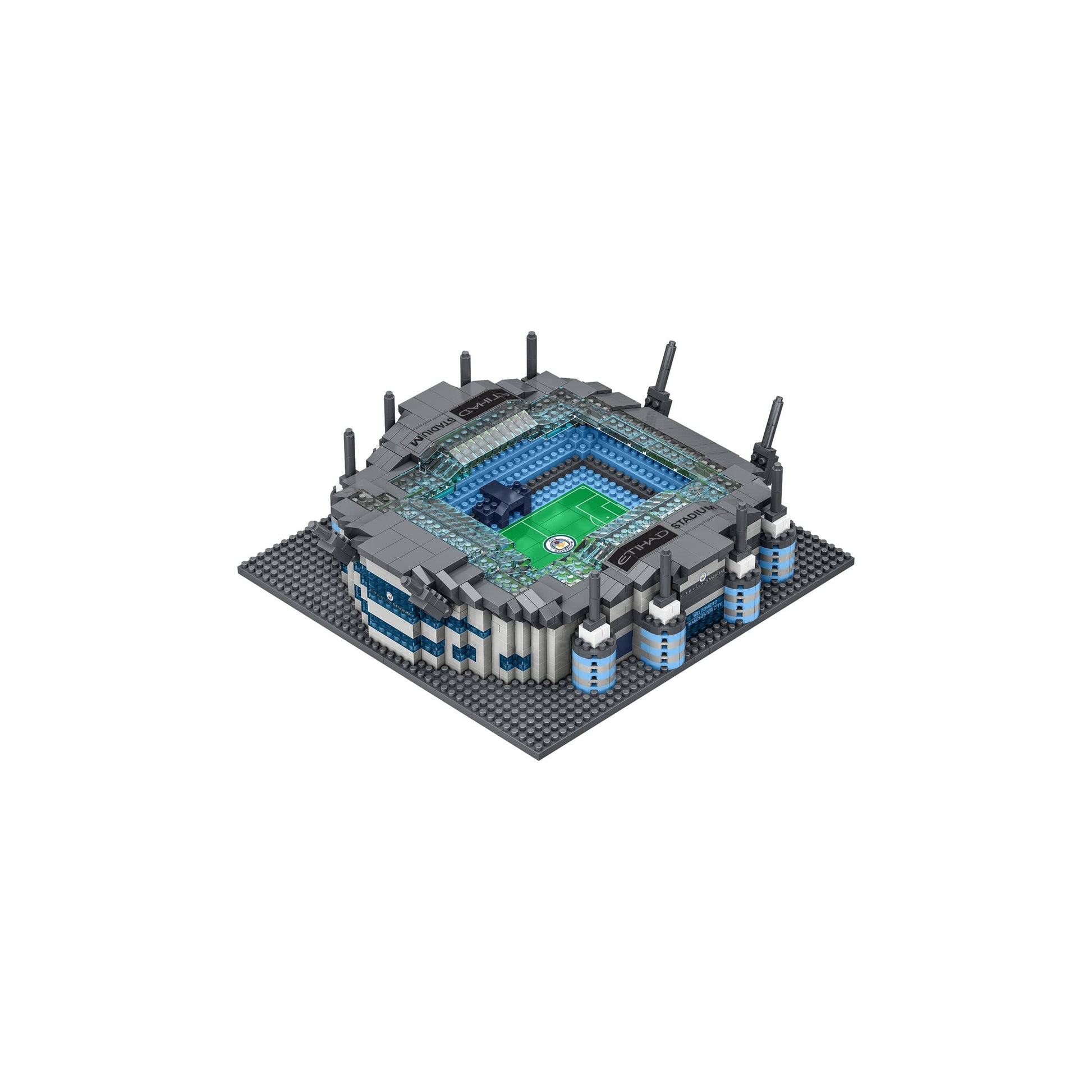 FOCO Officially Licensed Manchester City FC Etihad 3D Bricks Mini BRXLZ Football Stadium Construction Set - Premier League Model - 1,163 Pieces - Ages 12+ - Sports Merchandise-2