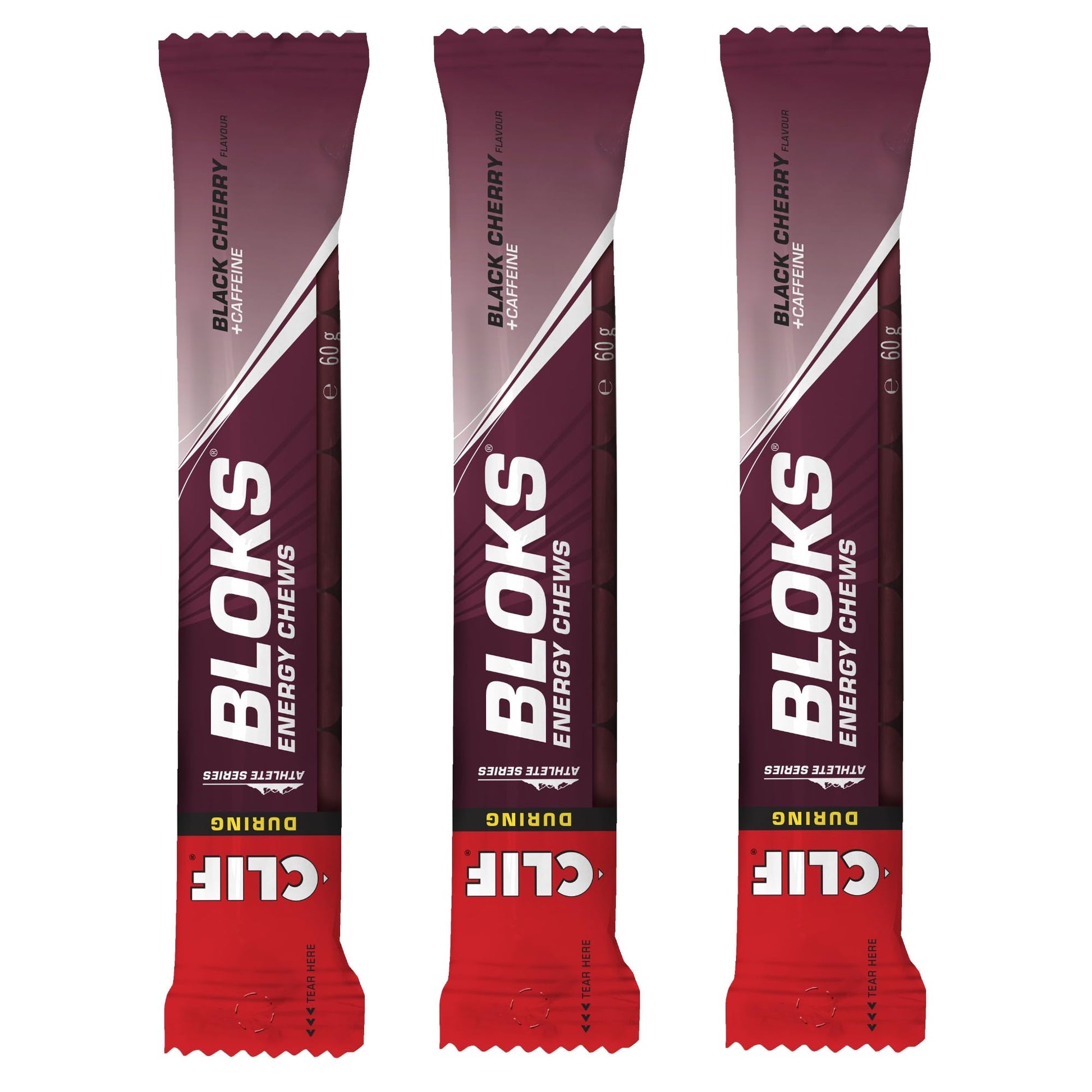 Clif Bar Shot Bloks 60g Caffeine Black Cherry 6 Chews (3 Pack)-1