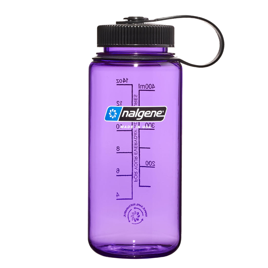 Nalgene Sustain Tritan BPA-Free Water Bottle Made with Material Derived from 50% Plastic Waste, 16 OZ, Wide Mouth, Purple-1