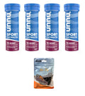 NUUN Sport Electrolytes Hydration Tablets - 4 Tubes of Electrolyte Tabs (40 Total Tablets) Bundled with A Pack of Elastic No-tie Reflective Shoe Laces (Tri-Berry)-1