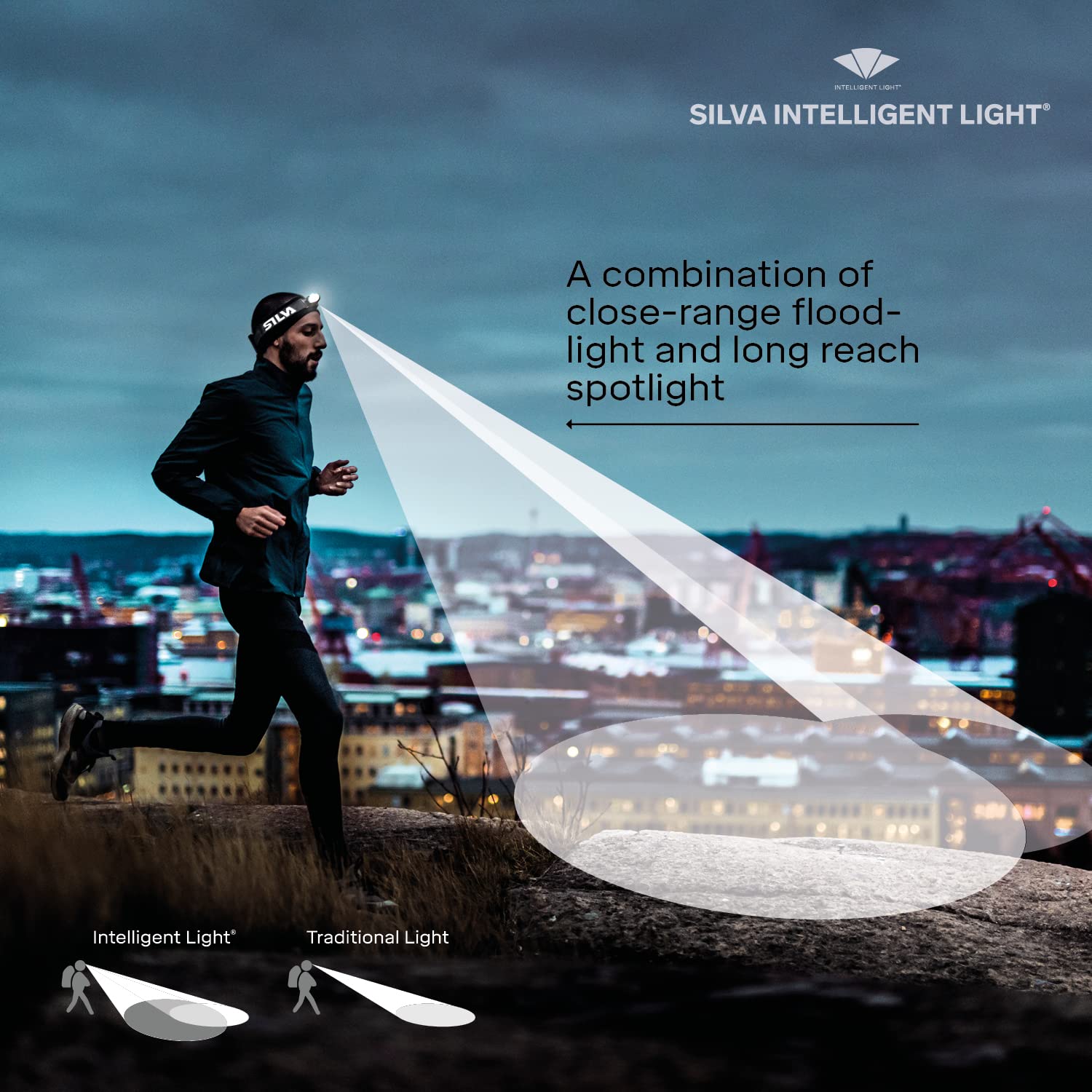 Silva Head Torch Battery Powered - Terra Scout X - 300 Lumen - LED Headlight Made of Hemp & Recycled Plastics - Adult and Kids Head Torch - Water Resistant - Battery Indicator-2