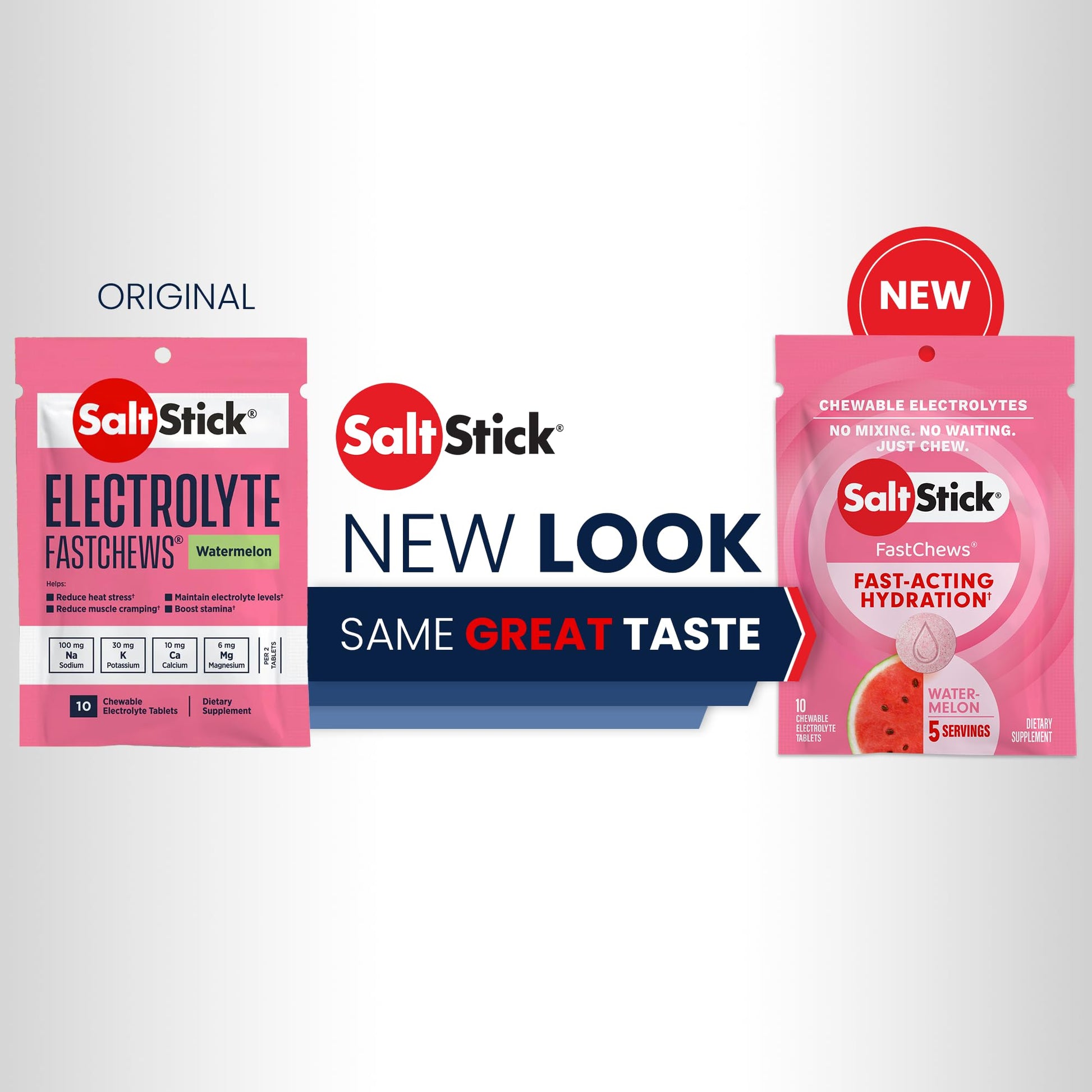 SaltStick Fastchews Watermelon Zip Pack 10 Electrolyte Chewable Tablets with Salt, Minerals (Sodium, Potassium, Calcium, Magnesium) and Carbohydrates, 33g-2