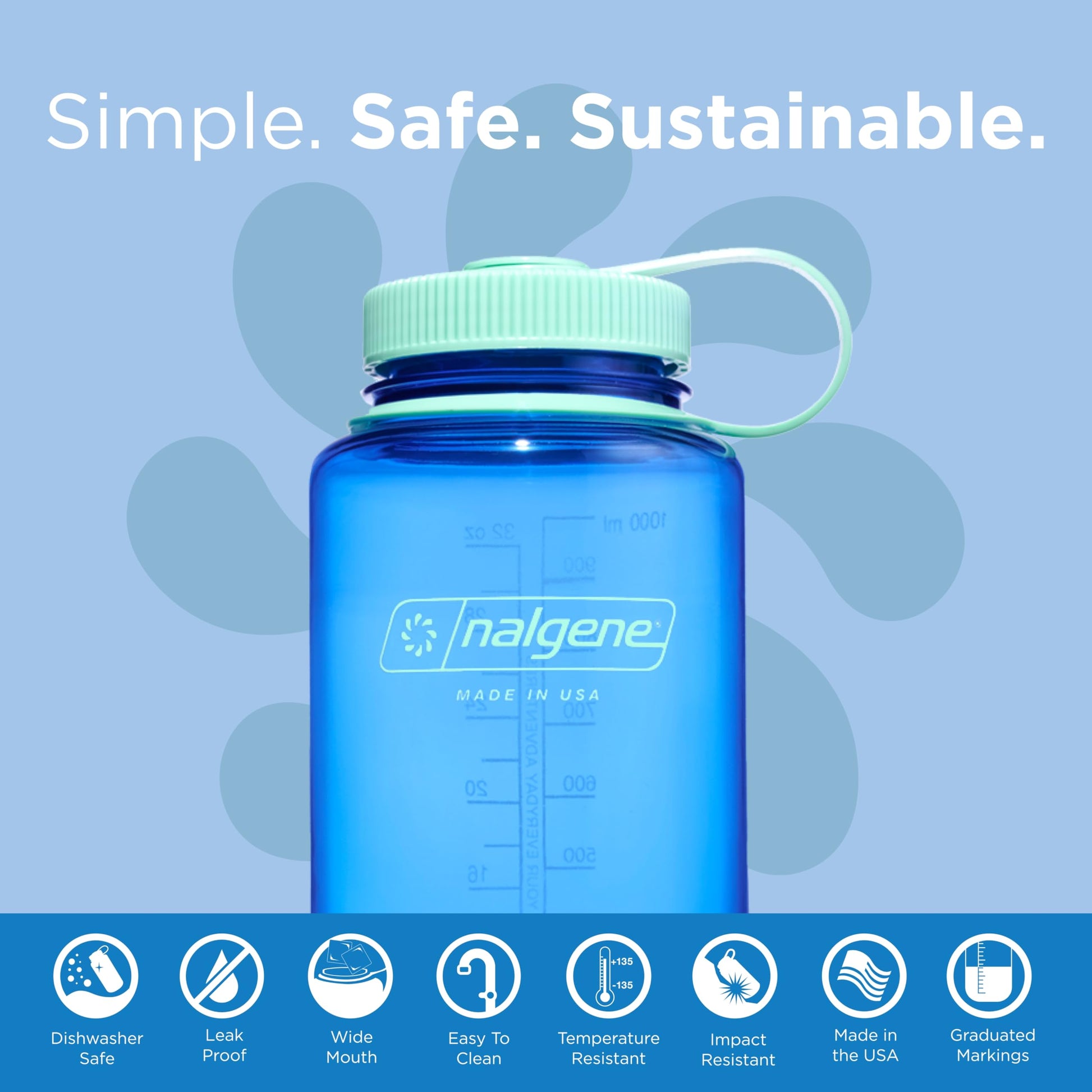 Nalgene Water Bottle 'WH Sustain' – 1 Litre Cornflower-2