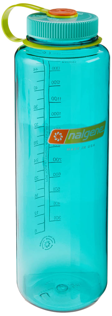 Nalgene Sustain Tritan BPA-Free Water Bottle Made with Material Derived from 50% Plastic Waste, 48 OZ, Wide Mouth, Cerulean-1