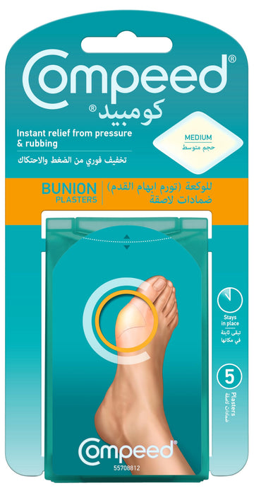 Compeed Bunion Plasters, 5 Hydrocolloid Plasters, Foot Treatment, Effective Protection Against Pressure and Rubbing, Dimensions: 4.7 cm x6.8 cm-1