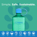 Nalgene Water Bottle - Lightweight Sustain Tritan BPA-Free Shatterproof Bottle for Backpacking, Hiking, Gym, 32 OZ, Narrow Mouth, Pastel Green-2