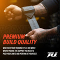 Team Industry Wrist Wraps - No Thumb Loop Lifting Straps - Wrist Straps For Men & Women. Gym, Crossfit, Power Lifting, Body Building, Weightlifting, Deadlift (Black/Neon Orange Logo, 16