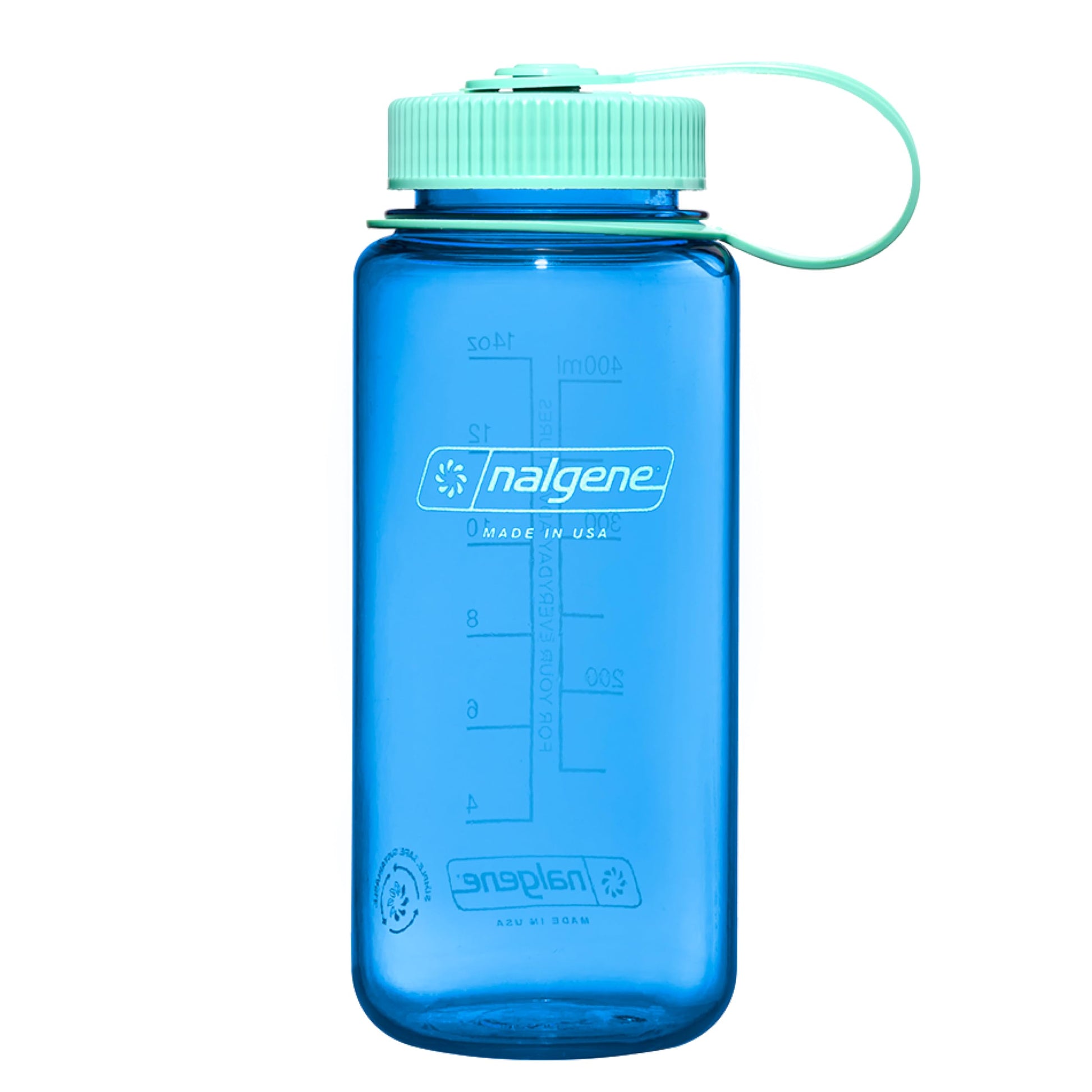 Nalgene Water Bottle - Lightweight Sustain Tritan BPA-Free Shatterproof Bottle for Backpacking, Hiking, Gym, 16 OZ, Wide Mouth, Cornflower Blue-1