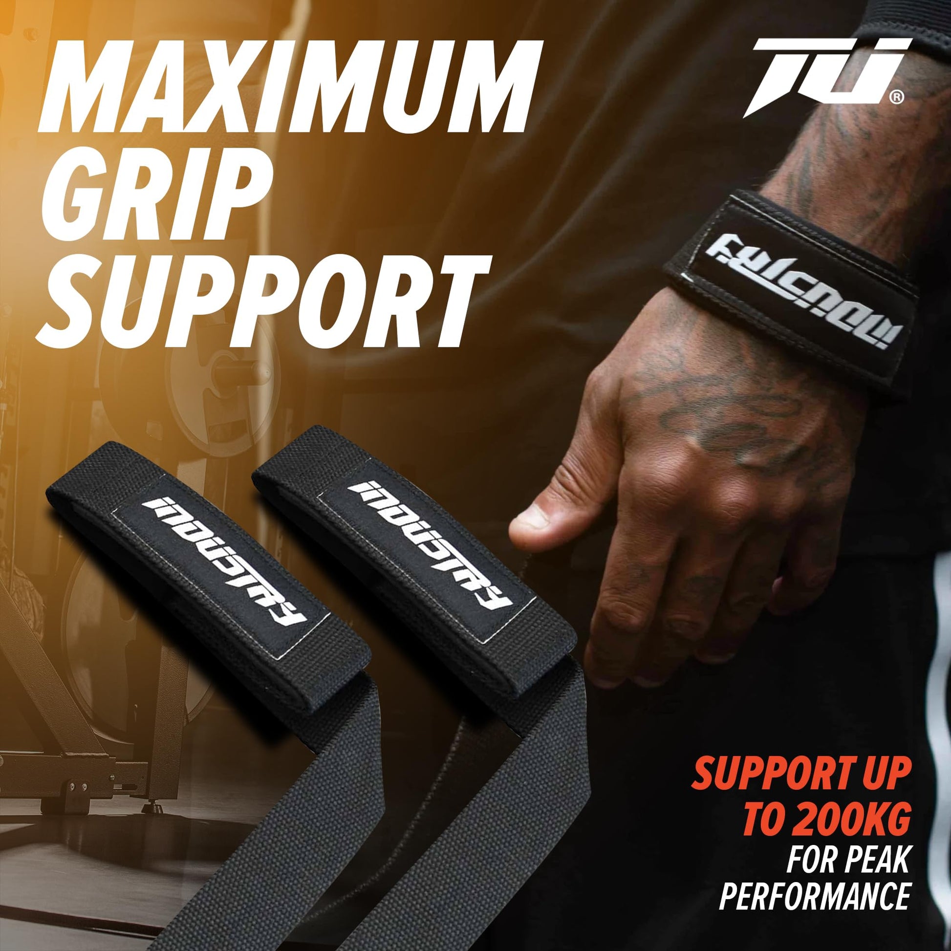 Industry Classic 24" Lifting Straps - Heavy-Duty Lifting Straps - Neoprene-Padded Weightlifting Wrist Wraps - Fray-Resistant Gym Straps, Powerlifting Grips (Black/Neon Green)-2