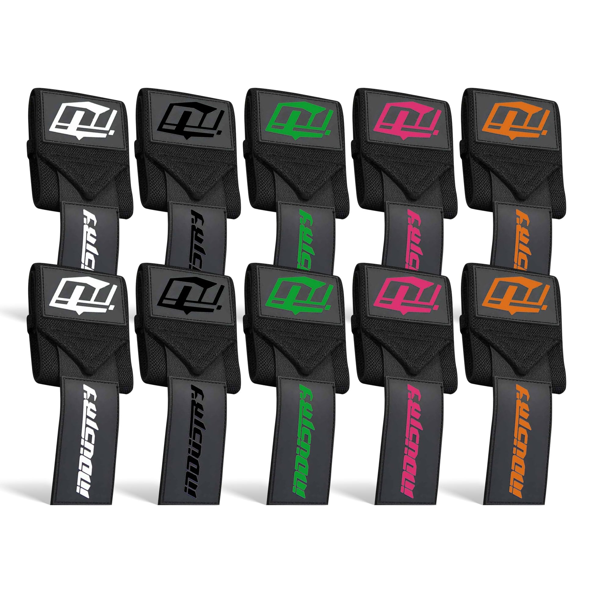 Industry Wrist Wraps - No Thumb Loop Lifting Straps - Wrist Straps For Men & Women. Gym, Crossfit, Power Lifting, Body Building, Weightlifting, Deadlift (Black/Neon Green Logo, 16")-8