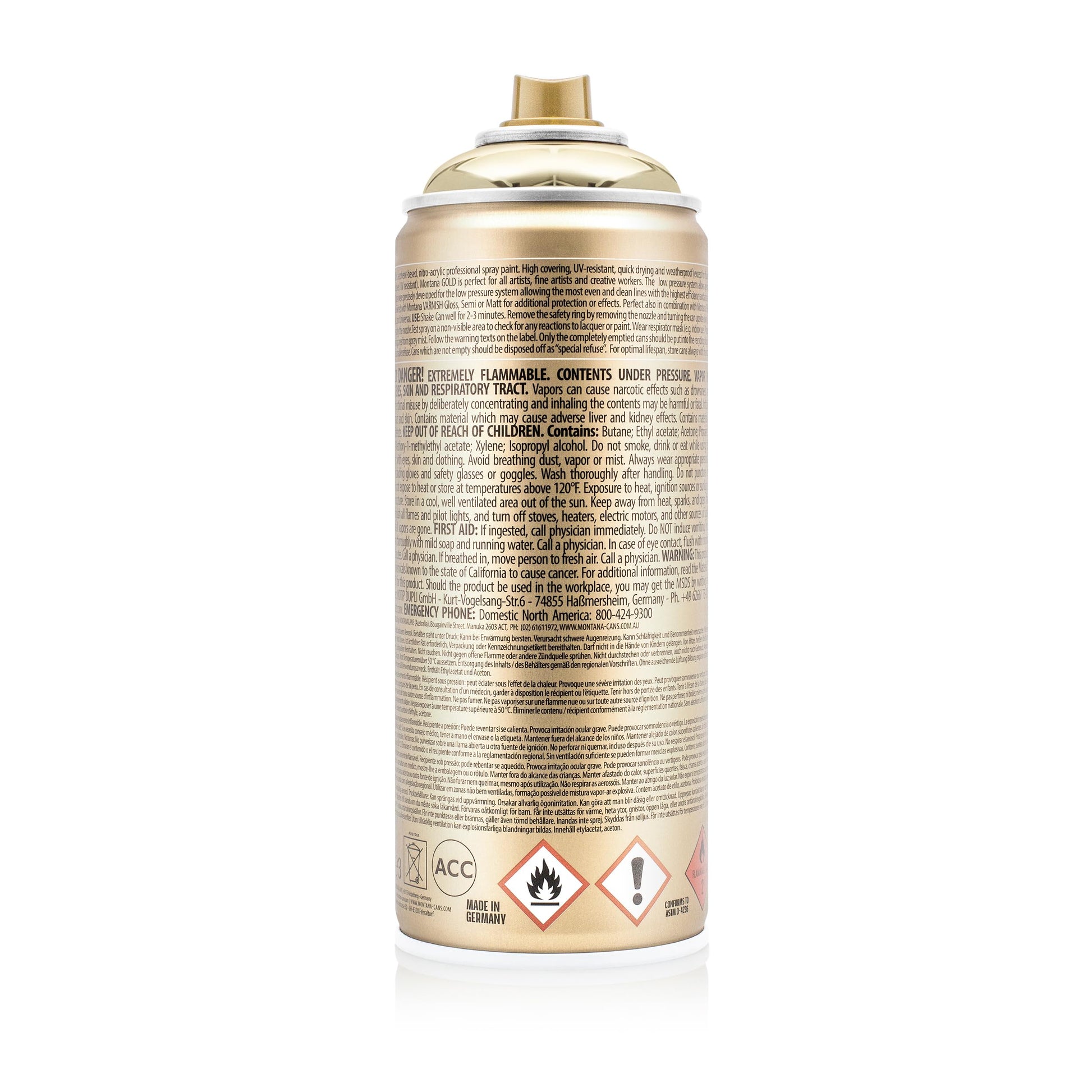 Montana Cans 285943 Spray Can 400 ml, GLD400, M3000, Gold Chrome-3