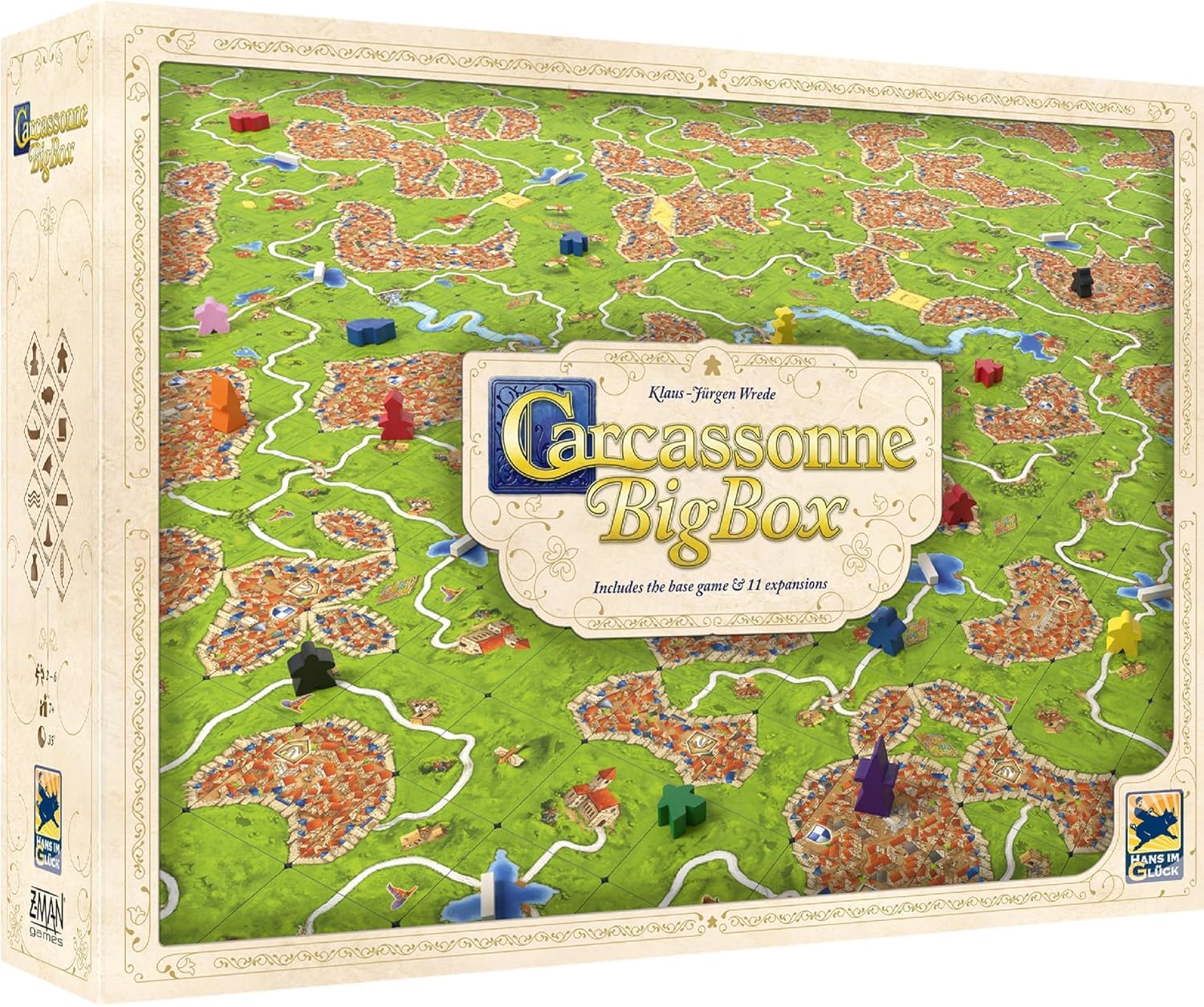 Z-Man Games Carcassonne Big Box (2022) | Board Game | Ages 7+ | 2-6 Players | 35 Minutes Playing Time, Multicoloured, (ZMGZH010)-1