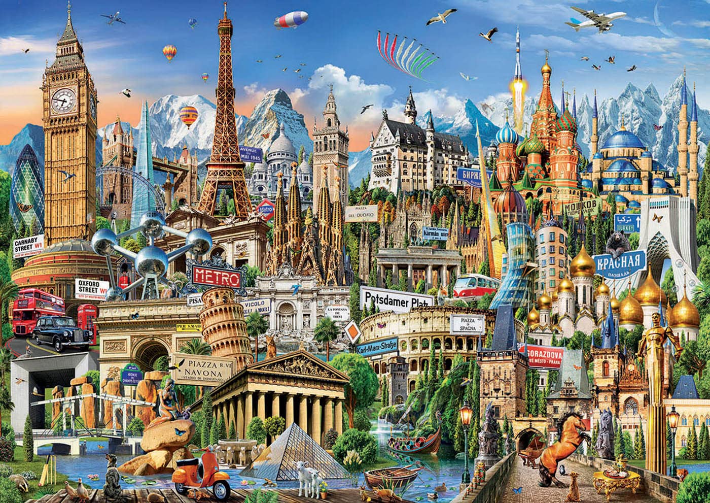 Educa Borrás 17697 Symbole Von Europa Educa Borras Europe Landmarks 2000 Piece Jigsaw Puzzle, Multi, Standard Size-2