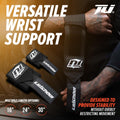 Industry Wrist Wraps - No Thumb Loop Lifting Straps - Wrist Straps For Men & Women. Gym, Crossfit, Power Lifting, Body Building, Weightlifting, Deadlift (Blackout, 16