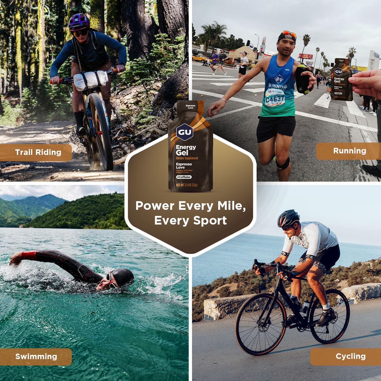 GU Energy Gel Espresso Love, GU Naturally Flavored Sports Gel with Caffeinated On-The-Go, Energy Gels 24 Pack Espresso Love Flavour for Cycling and Marathon, Sports Nutrition with Electrolytes-9