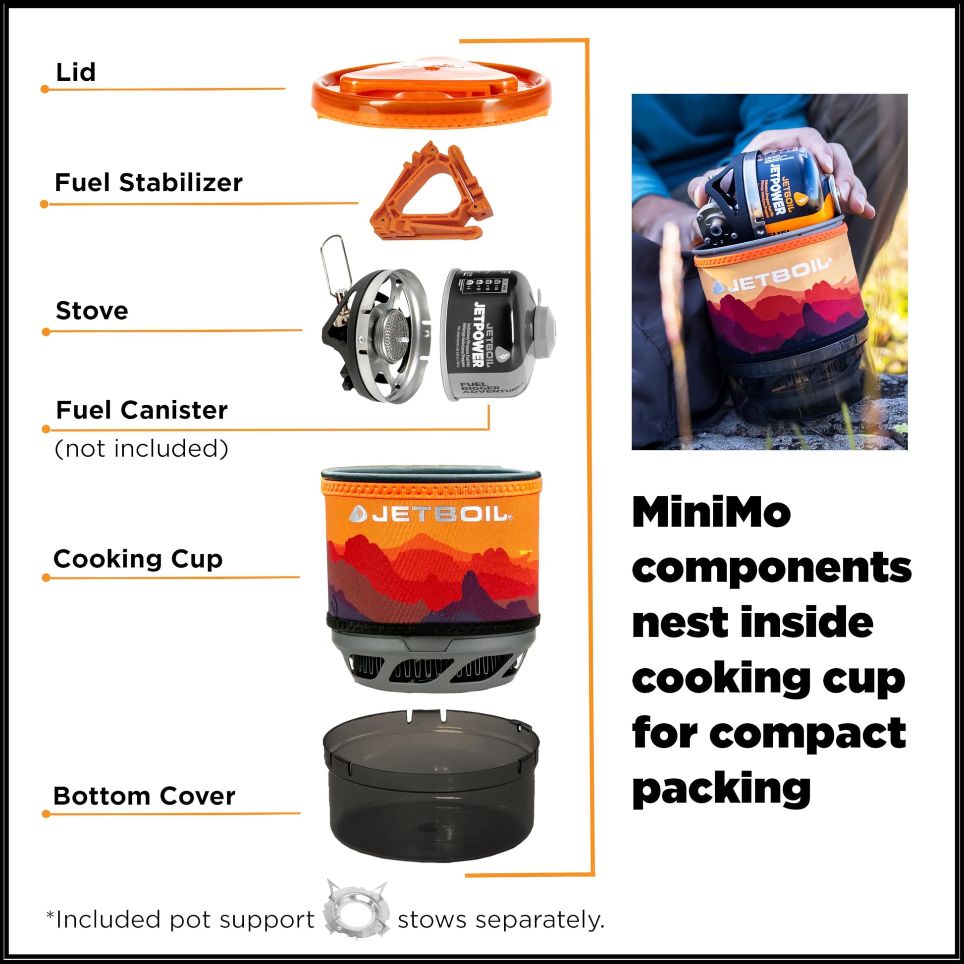 Jetboil MiniMo Gas Stove Sunset, One Size, MNMOSS-EU-4
