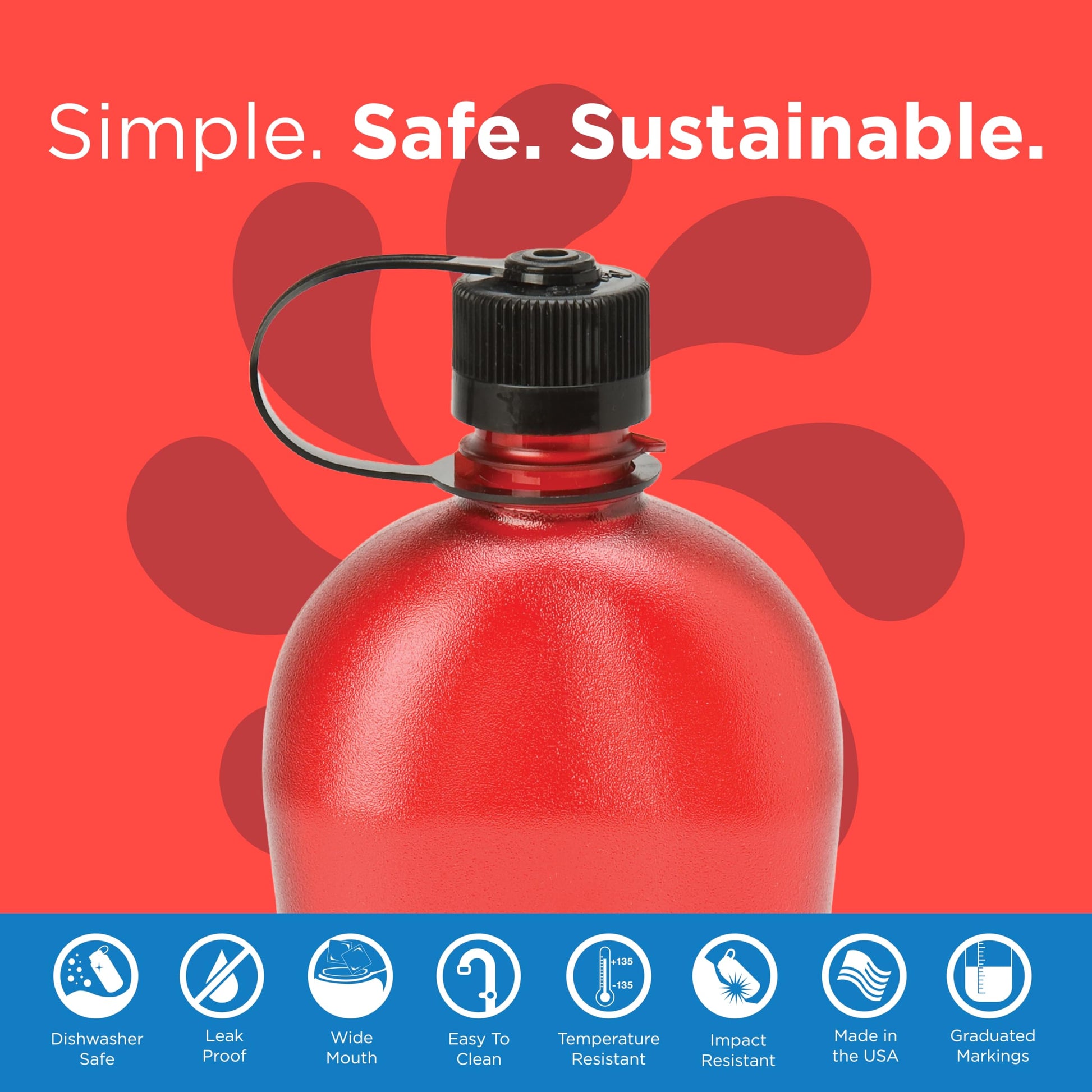 Nalgene Sustain Oasis Water Bottle Sustain Red 32 OZ-2