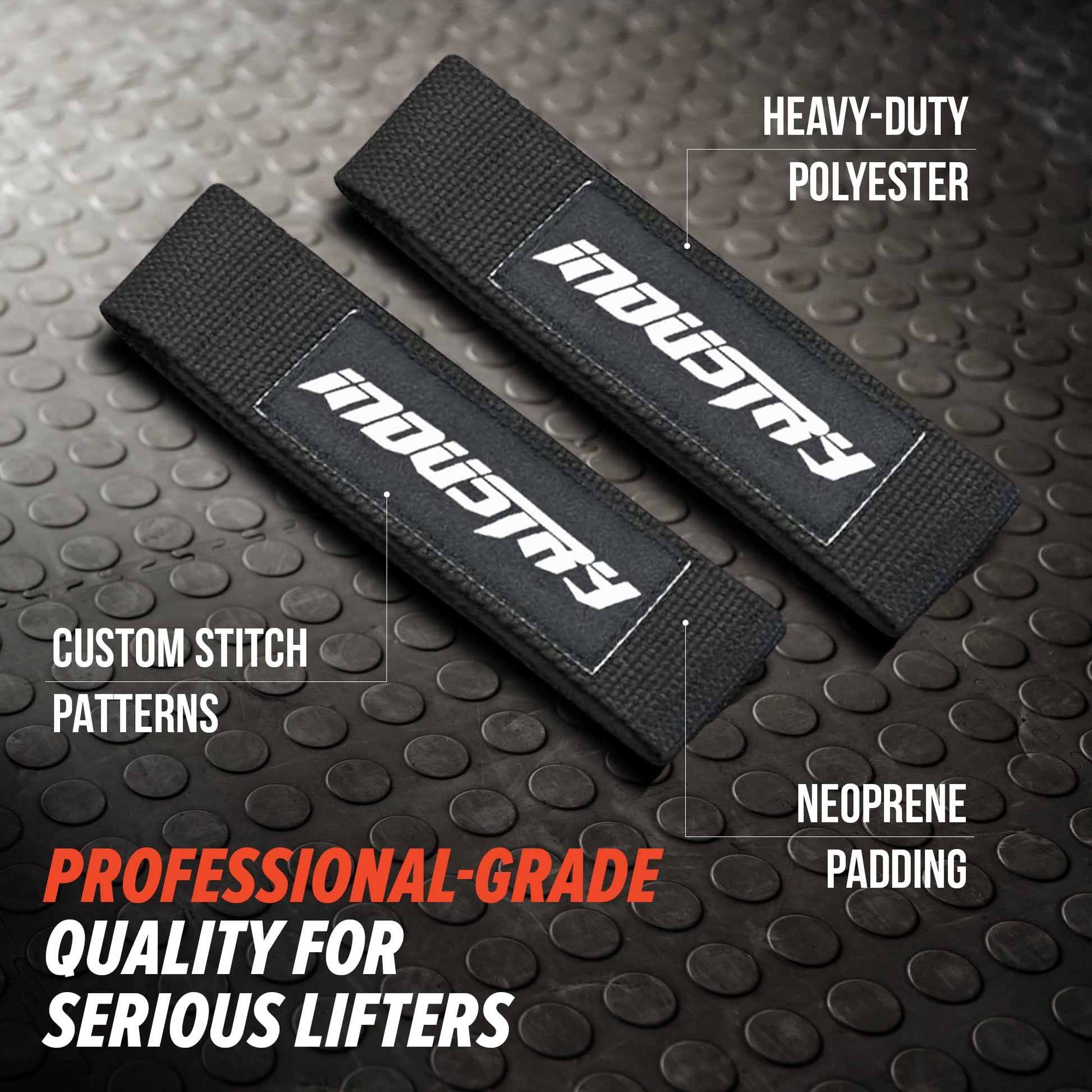 Industry Classic 24" Lifting Straps - Heavy-Duty Lifting Straps - Neoprene-Padded Weightlifting Wrist Wraps - Fray-Resistant Gym Straps, Powerlifting Grips (Black)-6