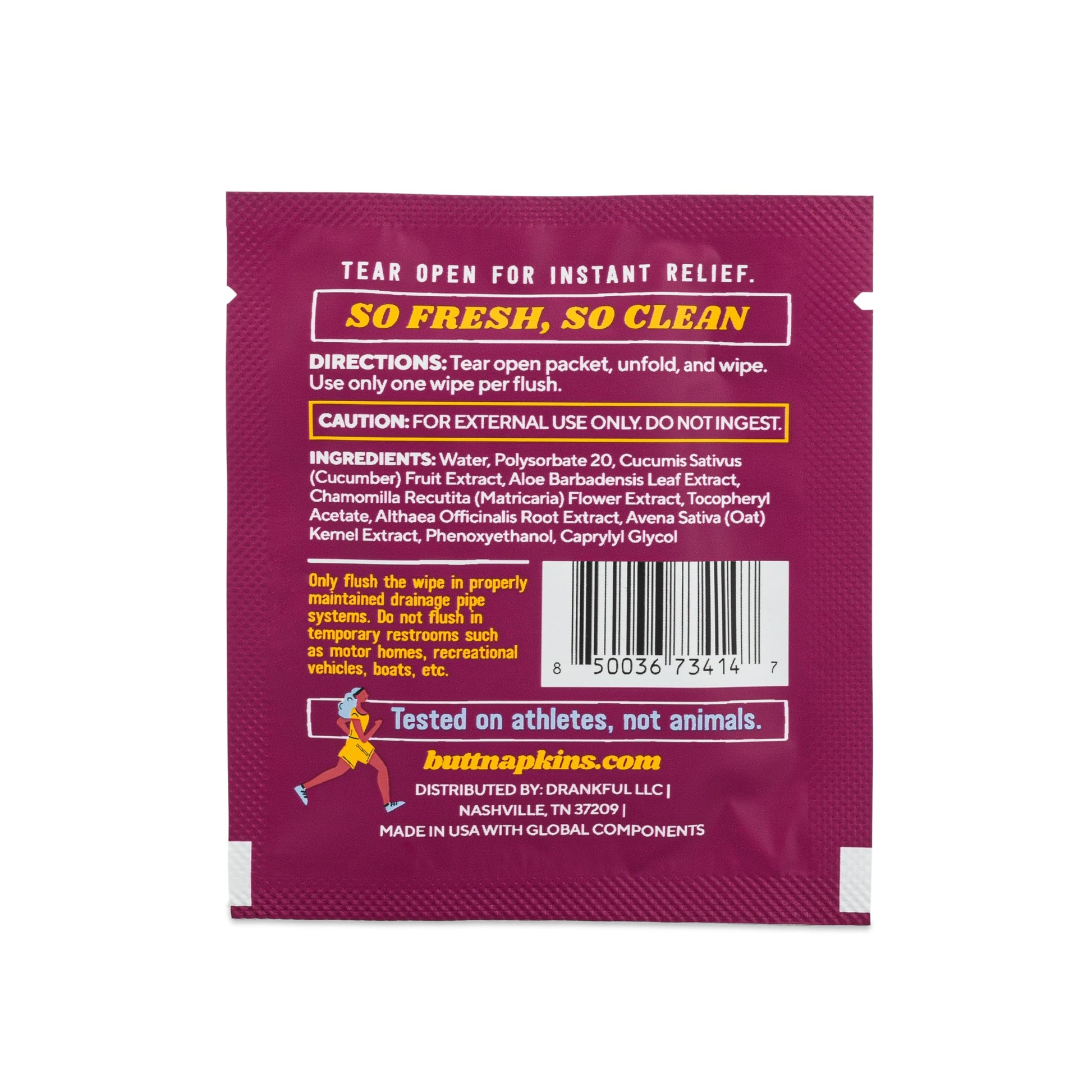 Butt Napkins - Water-Based Flushable Wipes, Individually Wrapped (Running, 50 Count (Pack of 1))-5